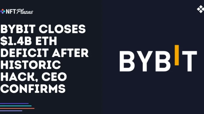 Bybit Closes $1.4B ETH Deficit After Historic Hack, CEO Confirms Bybit Closes $1.4B ETH Deficit After Historic Hack, CEO Confirms