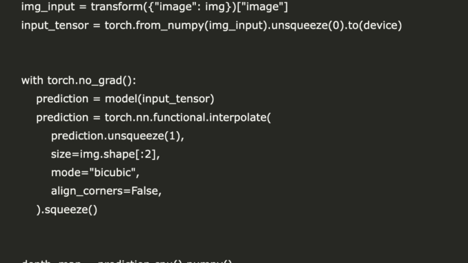 A Code Implementation of Monocular Depth Estimation Using Intel MiDaS A Code Implementation of Monocular Depth Estimation Using Intel MiDaS Open Source Model on Google Colab with PyTorch and OpenCV