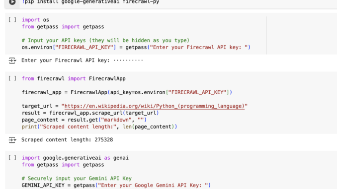 A Coding Implementation of Web Scraping with Firecrawl and AI-Powered A Coding Implementation of Web Scraping with Firecrawl and AI-Powered Summarization Using Google Gemini