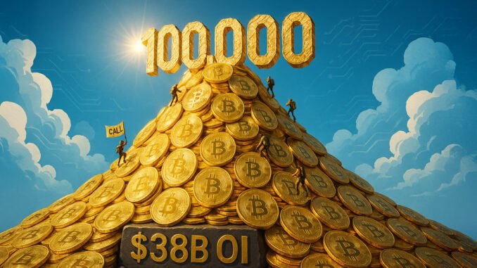 Bitcoin options OI swells to $38B as calls crowd at Bitcoin options OI swells to $38B as calls crowd at $100,000 strike price
