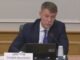 Dmitry Aristov, the head of the Russian Federal Bailiff Service, speaking at the Federation Council.