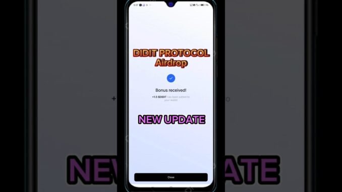 DIDIT Protocol AIRDROP New Update! New Crypto Mining App! #airdrop