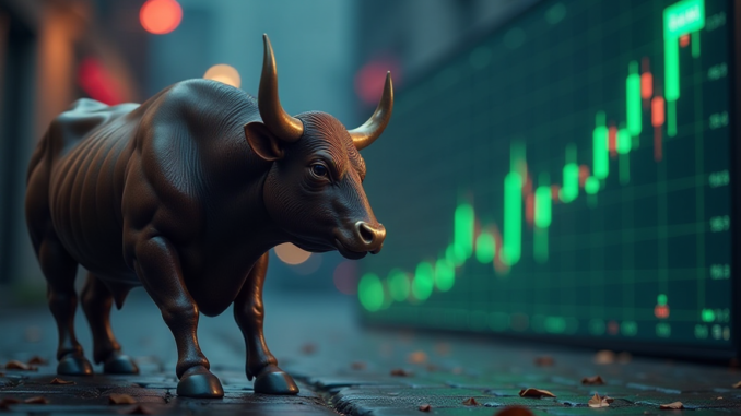 FLOKI and ONDO extend gains as Robinhood listing boosts bullish A Strong Bulls and Large Trading Screen