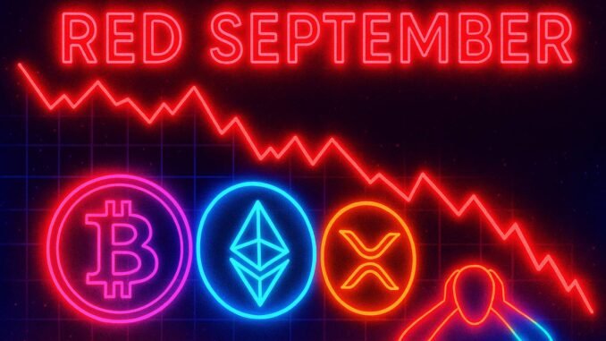 Bitcoin im roten September - Warum bei BTC jetzt Angst „Bitcoin, Ethereum und XRP Münzen vor roten Abwärtscharts im September“