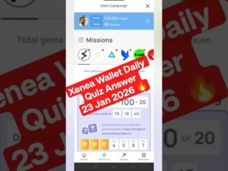 Xenea Wallet Daily Quiz Answer 23 Jan 2026 🔥 | Free Crypto Mining 2025 | #xeneawallet #xenea