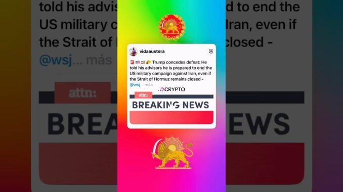 .🦄CRYPTO #NEWS : 🚨🇺🇸🇮🇷🌮 Trump prepared to end the US military campaign against Iran #iranwar