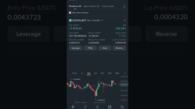 DOOD Riding the wave to financial freedom 🚀💰#trading #binance #crypto #money #shorts