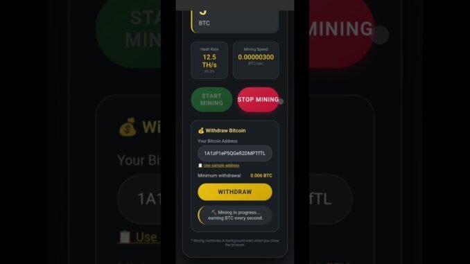 Free Bitcoin Mining App 2026 🔥 Earn BTC Daily | 100% Working Method
