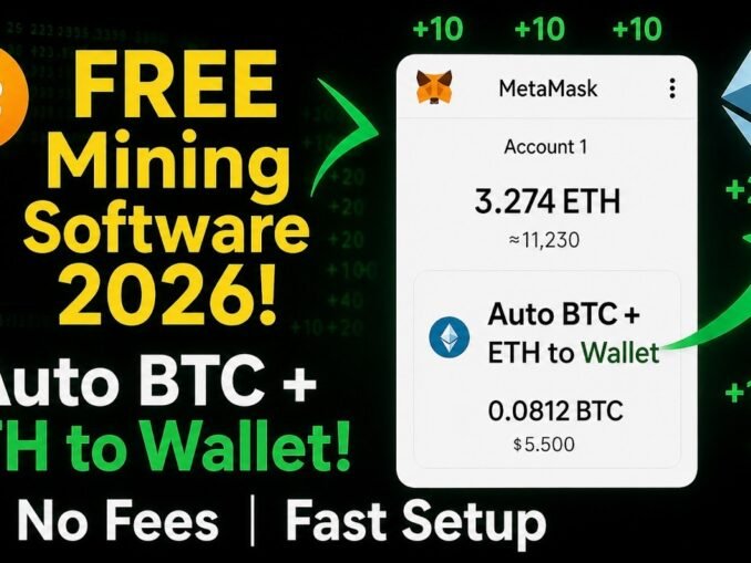 FREE Crypto Wallet Mining Software | Tutorial | BTC / ETH Mining PC / 2026 | Tutorial