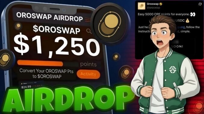 New Crypto Airdrop 2026 | Oroswap Points Airdrop Guide | Claim Free $ORE Coin Airdrop |Free Crypto 🪂