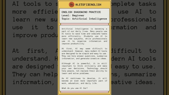 Can AI Really Save You Time? | English Shadowing Practice for Beginners