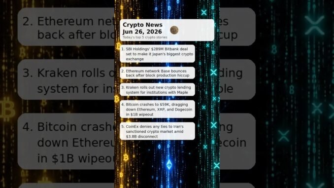 ₿ Crypto News - Jun 26, 2026 #Shorts