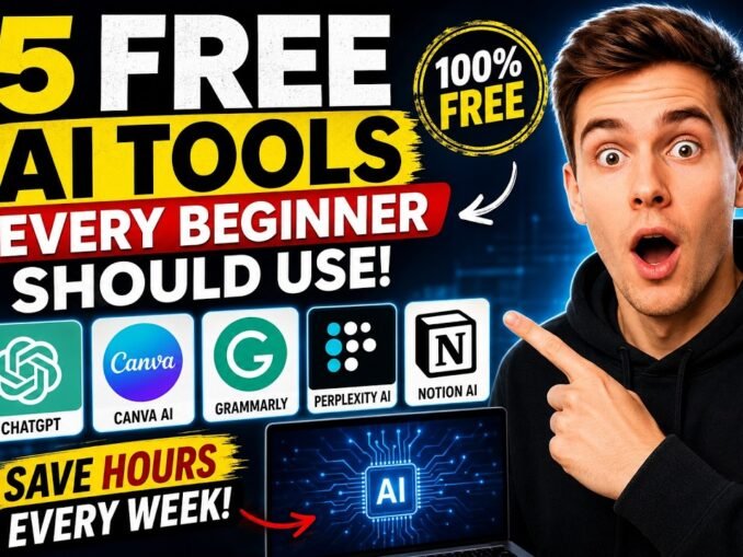 5 FREE AI Tools Every Beginner Should Use in 2026#YouTubeLearning, #AIWealthHub