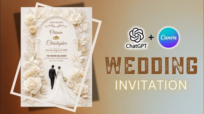 AI Wedding Card Design in Minutes | ChatGPT + Canva Workflow (Beginner Friendly)