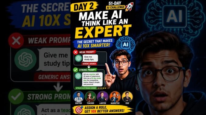 Day 2 of the 51-Day AI Challenge!This Prompt Trick Makes ChatGPT 10X Smarter! #aitools #ai #chatgpt
