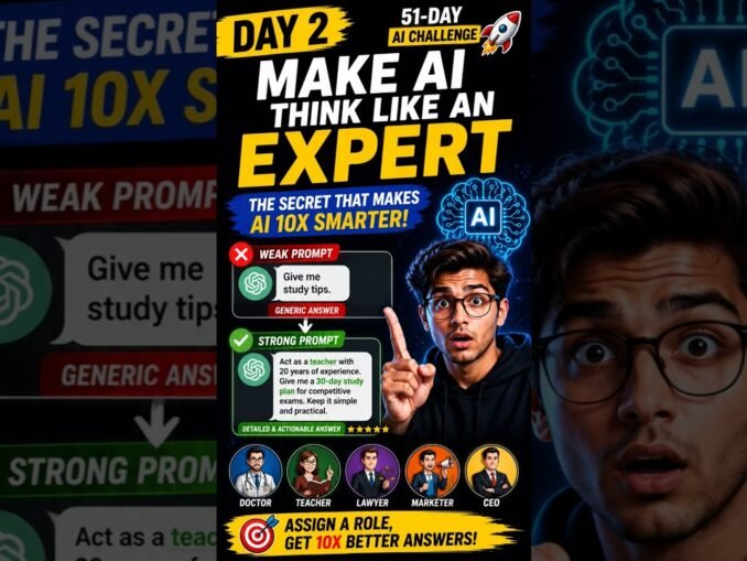 Day 2 of the 51-Day AI Challenge!This Prompt Trick Makes ChatGPT 10X Smarter! #aitools #ai #chatgpt