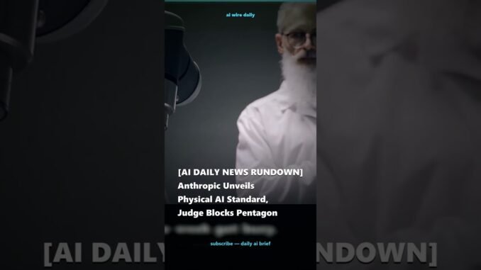 [AI DAILY NEWS RUNDOWN] Anthropic Unveils Physical AI Standard, Judge Blocks Pentagon Bla #Shorts