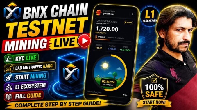 BNX Chain Testnet Mining Full Guide | Binox Chain Mining App | Level 1 KYC Live | L1 Blockchain