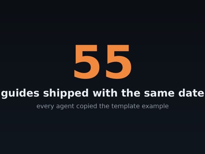 55 Guides, One Wrong Date: Why AI Agents Copy Your Examples