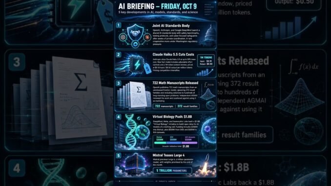 AI briefing October 09 2026  #ai #ainews  #aiapplications