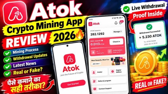 ATOK Crypto Mining App Review 2026 🔥 | Withdrawal Updates & Latest News | Real or Fake?