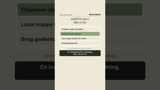 Codex og AGENTS.md: Regler er ikke adgangskontrol