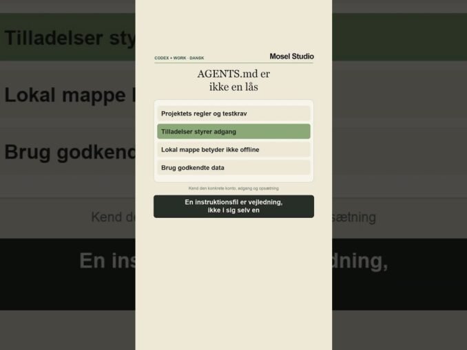 Codex og AGENTS.md: Regler er ikke adgangskontrol