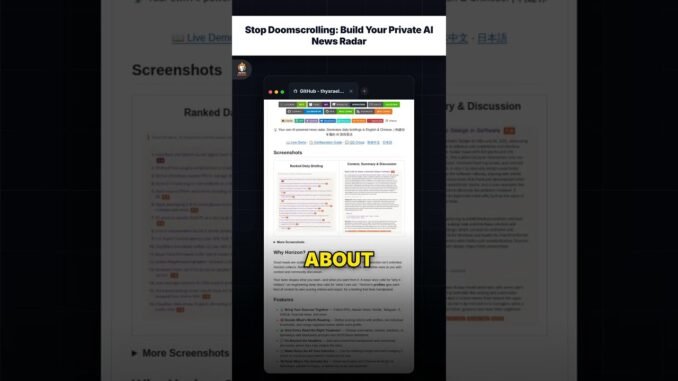Stop Doomscrolling: Build Your Private AI News Radar